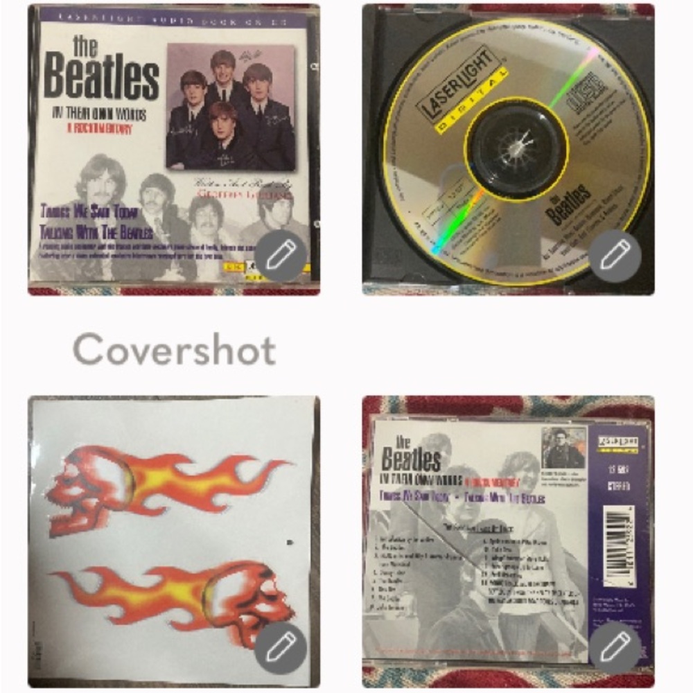 The 2 Beatles Interviews-Rockumentary CD’s+2💀🔥skull stickers 10x4